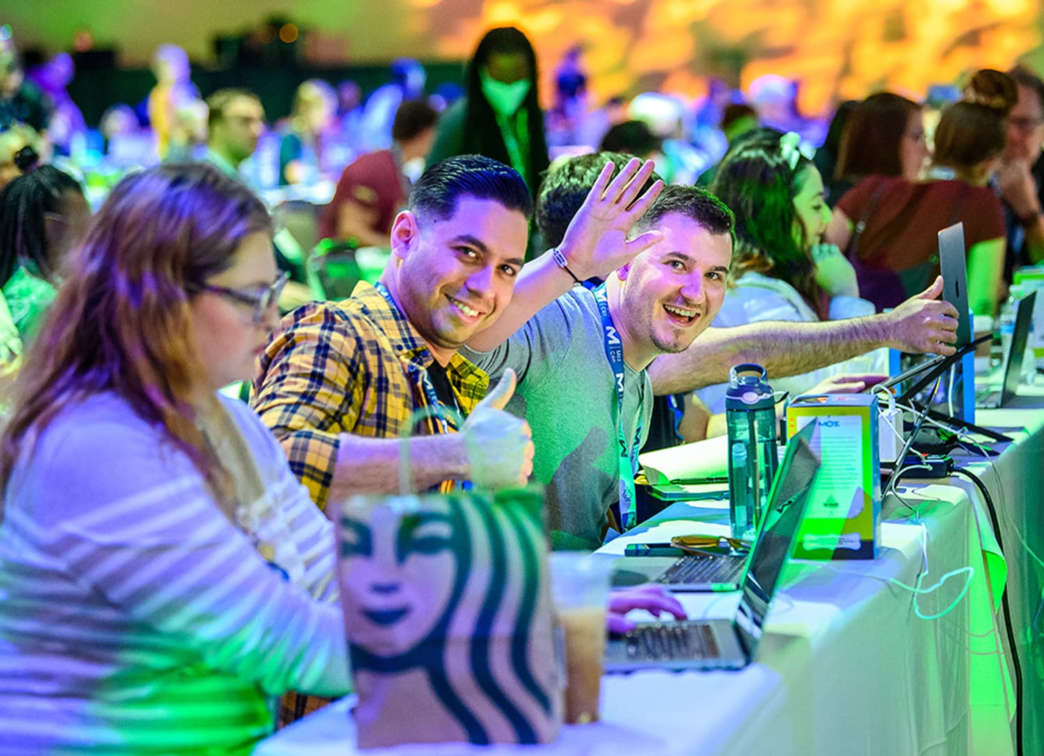 Mozcon attendees waving